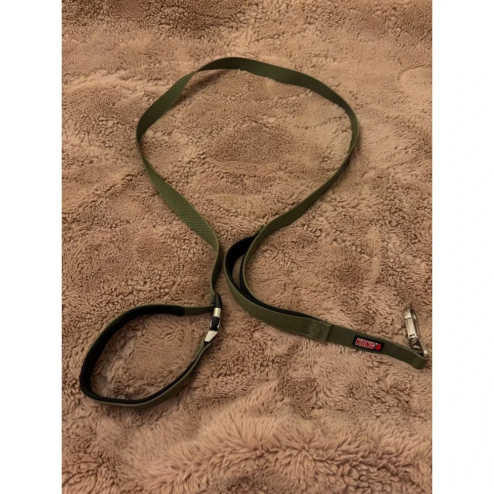 KONG Hands Free Dog Leash Olive Green Padded Waist Belt Traffic Handle 6ft